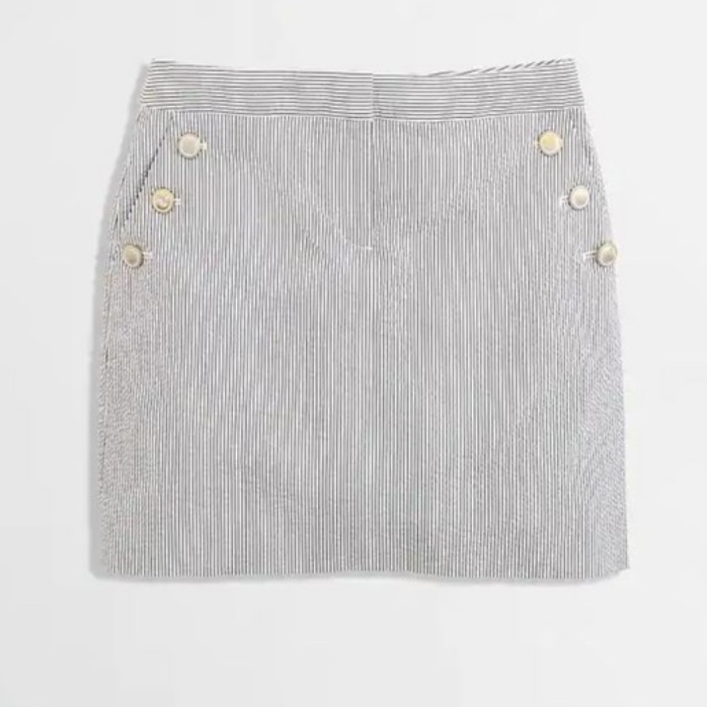J. Crew Seersucker Striped Mini Skirt